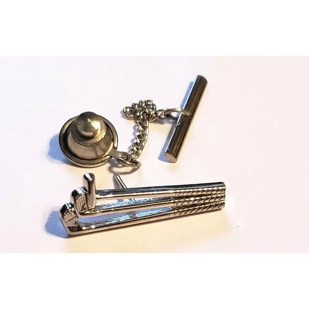 Vintage Tie Tack Golf Club Tie Pin, Silver-tone Gift‎ for him